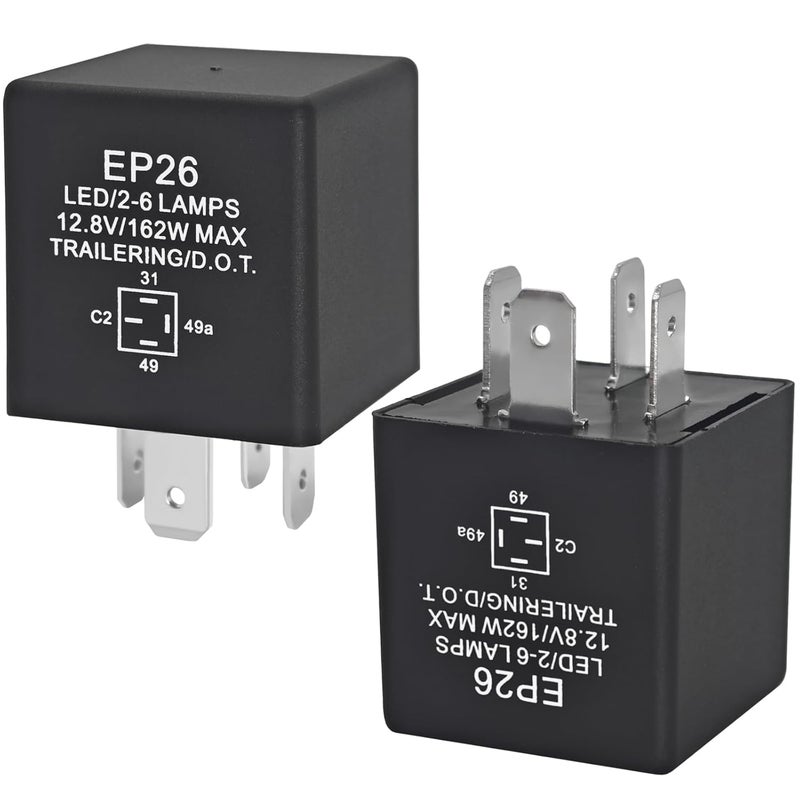 Formiden EP26 LED Turn Signal Flasher Relay (Pack of 2) - for 1997-2000 Jeep Wrangler TJ & 1993-1999 Dodge Grand Caravan/Neon (Not for 2001-06 Wrangler) Replaces 56009339 - Image 1